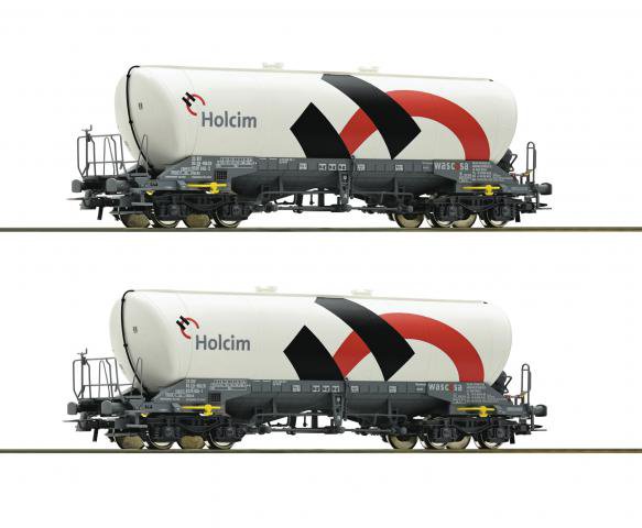 Roco : Coffret de deux pièces: Wagon silo Wascosa/Holcim
