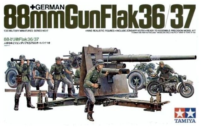 Tamiya : Canon allemand de 88mm Gun Flak 36/37 (1/35)