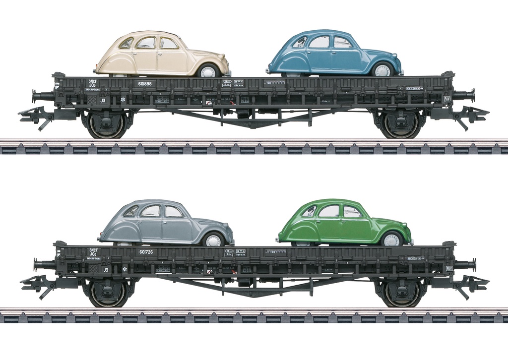 Marklin : 2 Wagons Transport de Citroen 2CV