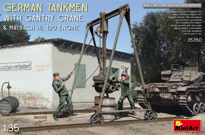 MiniArt : German Tankmen with Gantry Crane │ Maybach HL 120 Engine