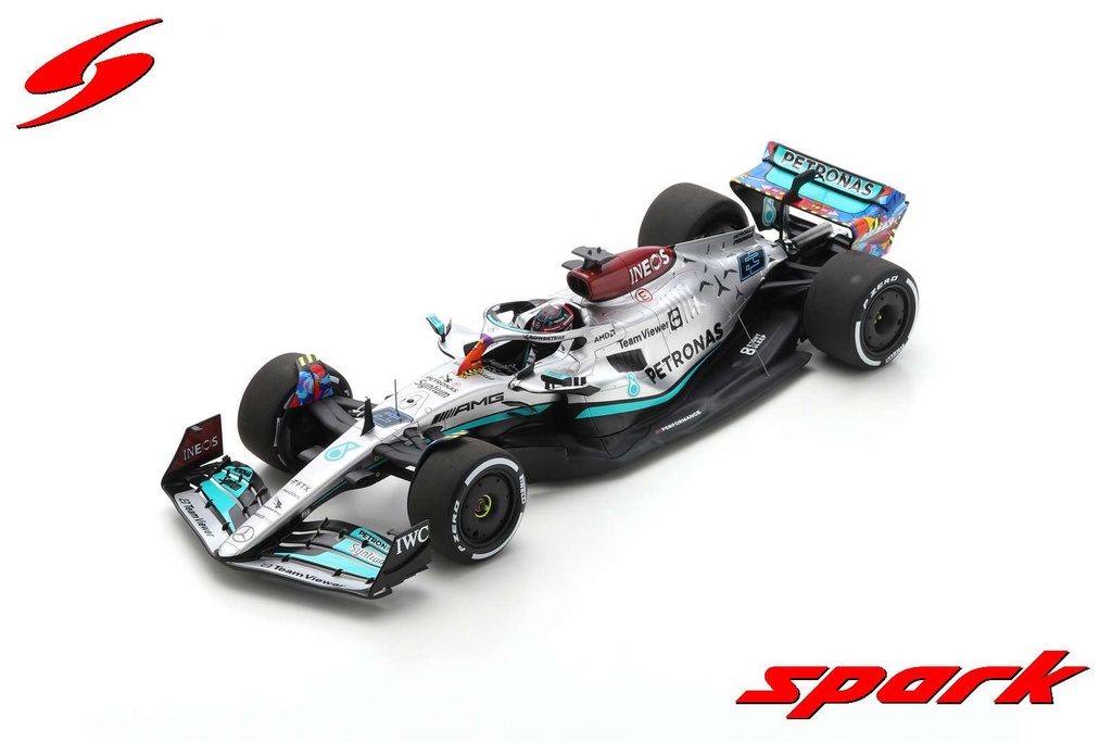 Spark Model : Mercedes-AMG Petronas F1 W13 E Performance No.63 Mercedes-AMG Petronas F1 Team Miami GP 2022 George Russell With Acrylic Cover [1/18]