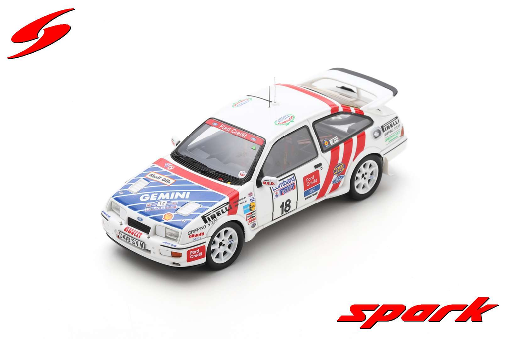 spark model : FORD SIERRA RS COSWORTH NO.18 3RD LOMBARD RAC RALLY 1987 J. MCRAE - I. GRINDROD [1/43]