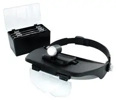 [LCT LC1764LED] LightCraft : Loupe serre-tête à LED avec double lentille superposable (Bi-Plate) [LC1764]