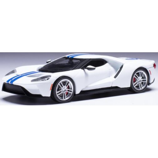 Ixo Models : Ford GT │ 2017 - Blanche avec deux Lignes Bleu [1/43]