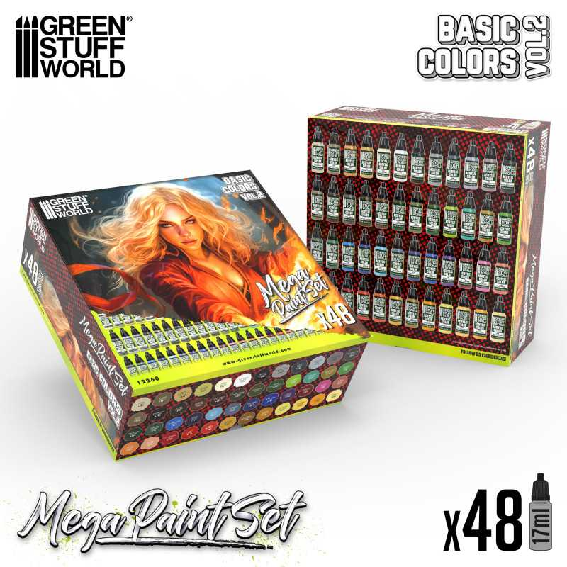 Green Stuff : Mega Paint Set │ Basic Color Vol.2 (48pcs)