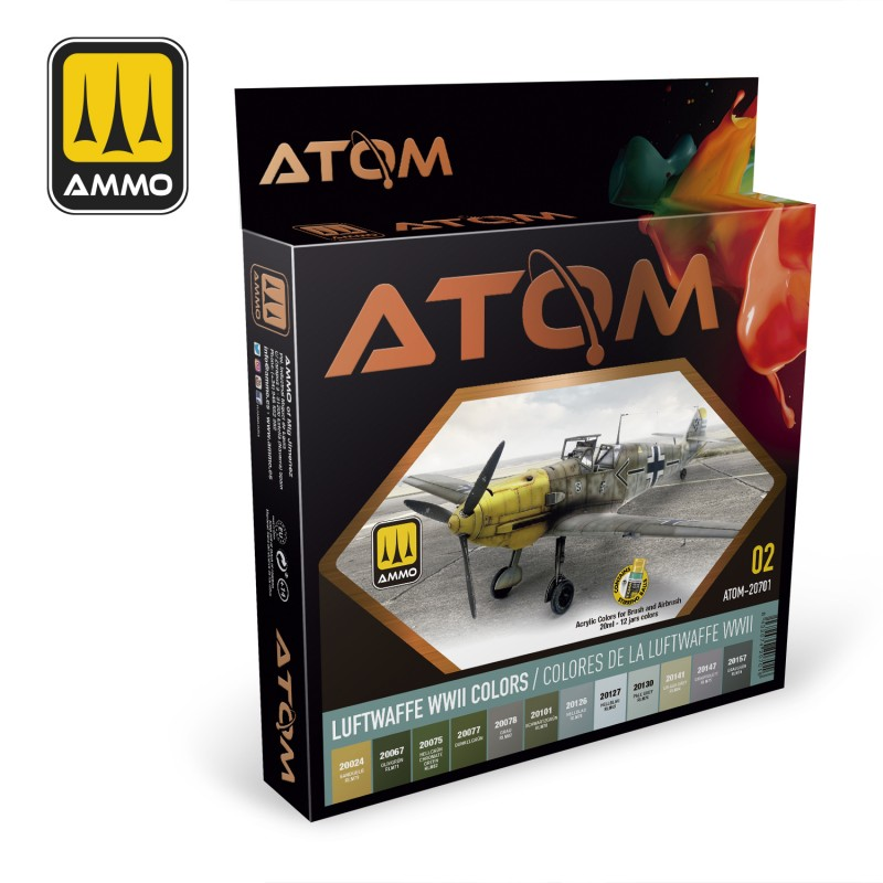 MIG Atom : Set Acrylique - Luftwaffe WWII Colors │ Pack #02
