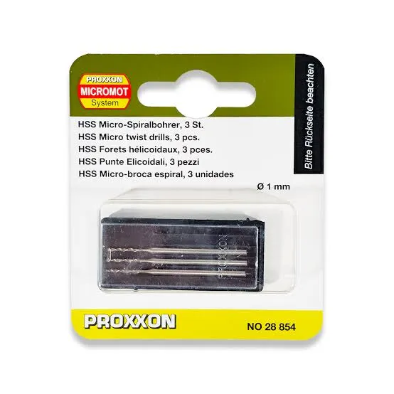 [PRN 28854] Proxxon Micromot: 3-Delige HSS Spiraalborenhandset Ø 1,0 mm │ Ref. 28854