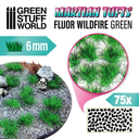 Green Stuff : Touffe d'herbe 6mm "FLUOR Wildfire Green" (75pcs) │ Martian Tufts