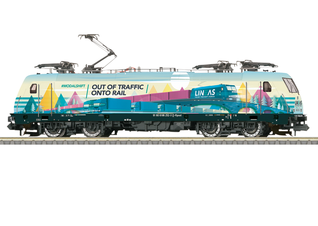 Minitrix : Locomotive Électrique (#BR186) de la SNCB-NMBS Lineas │ DC Digital Sons Époque VI N - 1/160 (Réf : 16877)