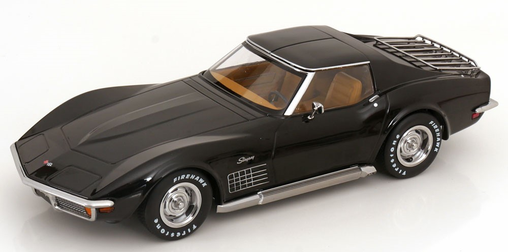 KK-Scale : Chevrolet Corvette C3 Toit Amovible │ 1972 - Noir [1/18]