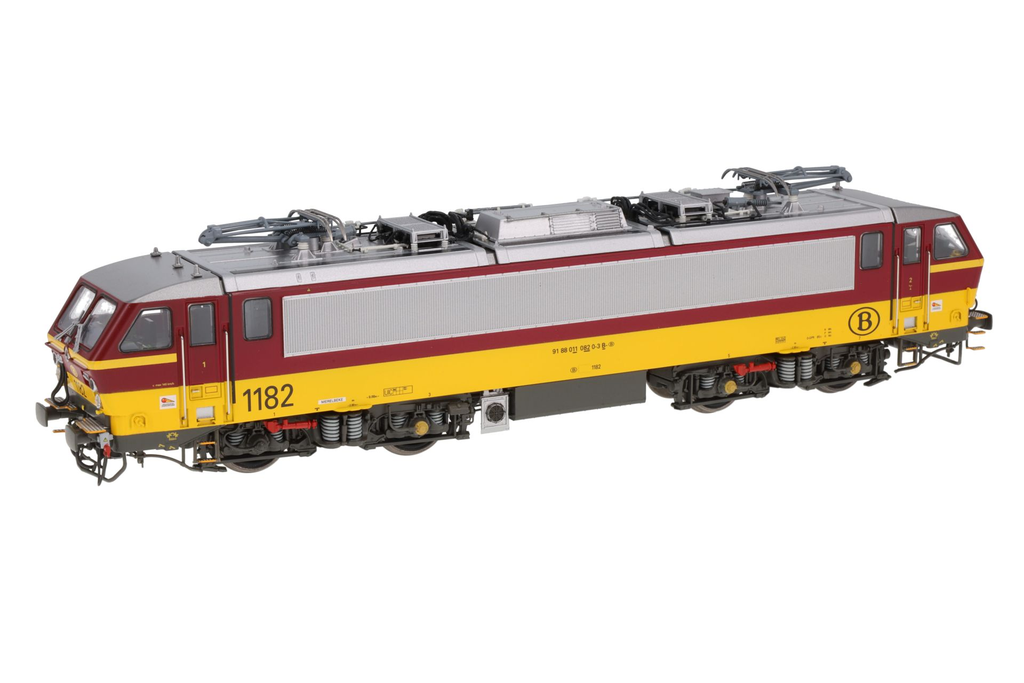 LS Models : Locomotive Électrique (#1182) de la SNCB-NMBS Rouge et Jaune │ DC Analogue Époque VI HO - 1/87 (Réf : 12093)