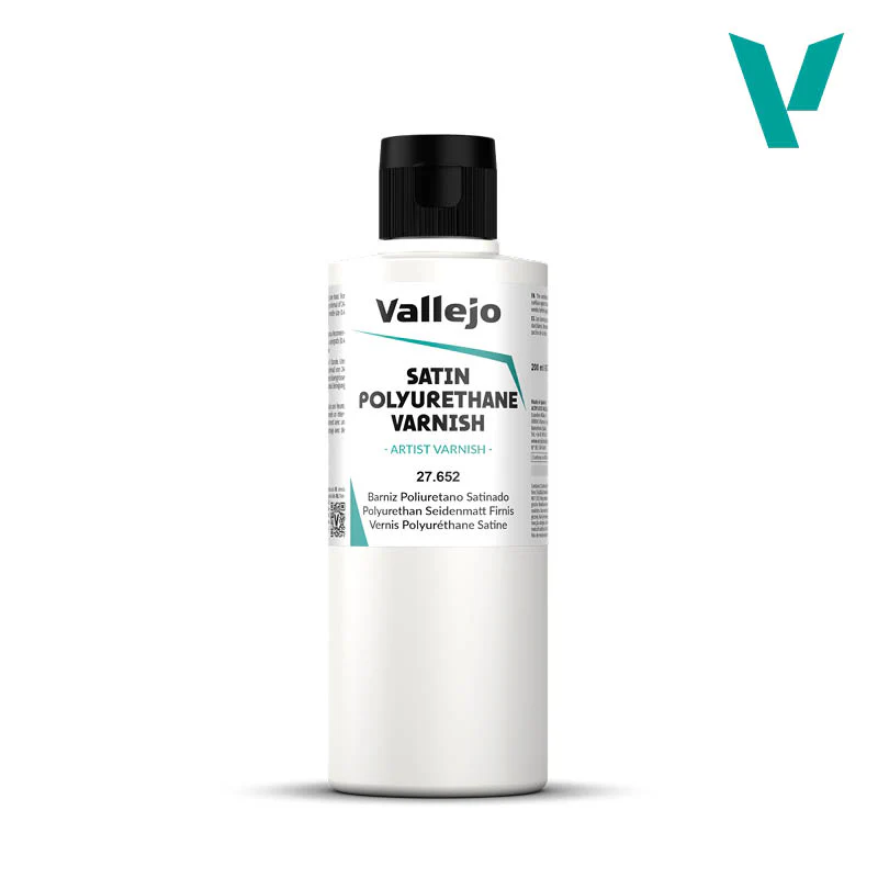 [VAL 27.652] Vallejo: Satijn Polyurethaan Vernis Hoge Weerstand (200ml Fles) │ Ref. 27.652