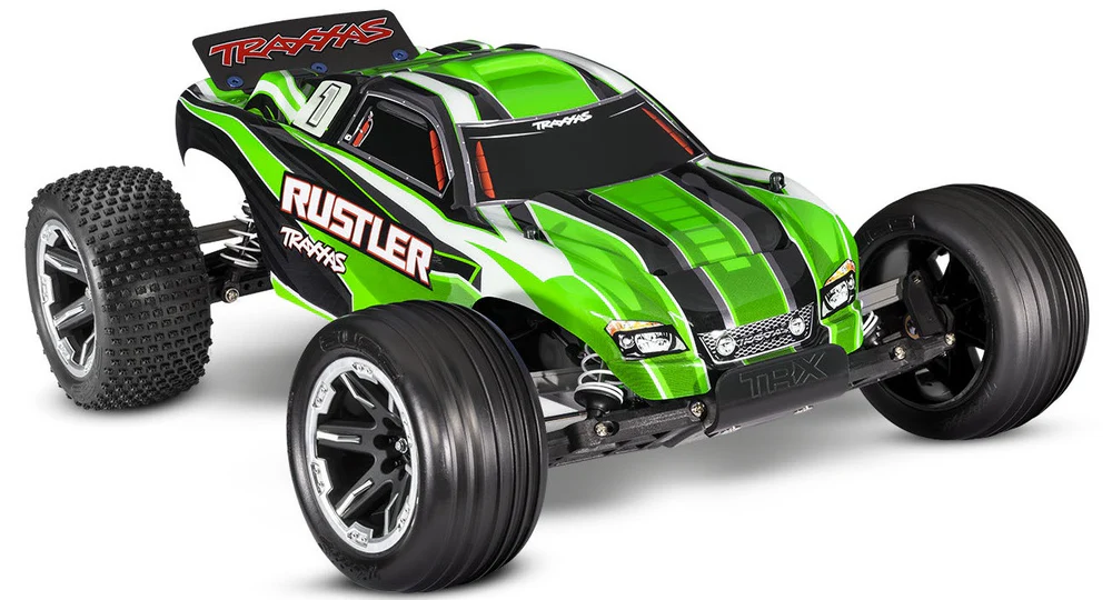 [TAX 37054-8-GRN] Traxxas : Rustler 2WD TQ 2.4Ghz │ USB-C (Green)