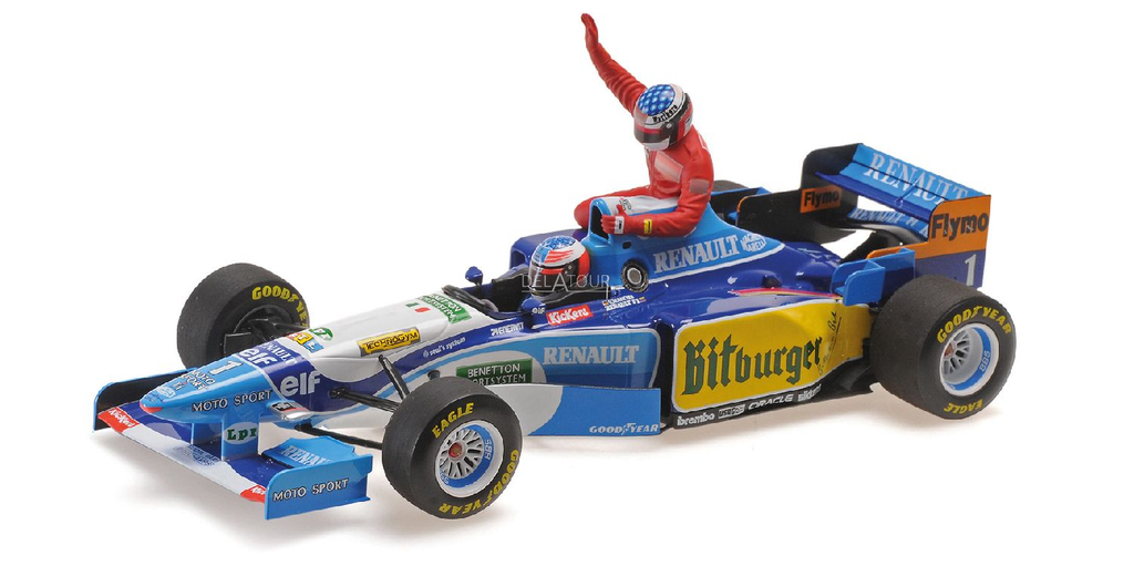 Minichammps : Benetton B195 Renault GP Canade M. Schumacher 1995 avec Jean Alesi [1/18]