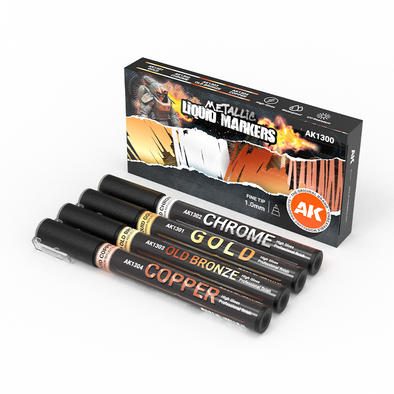 [AK AK1300] Ak : Marqueurs liquides métalliques (4pcs)