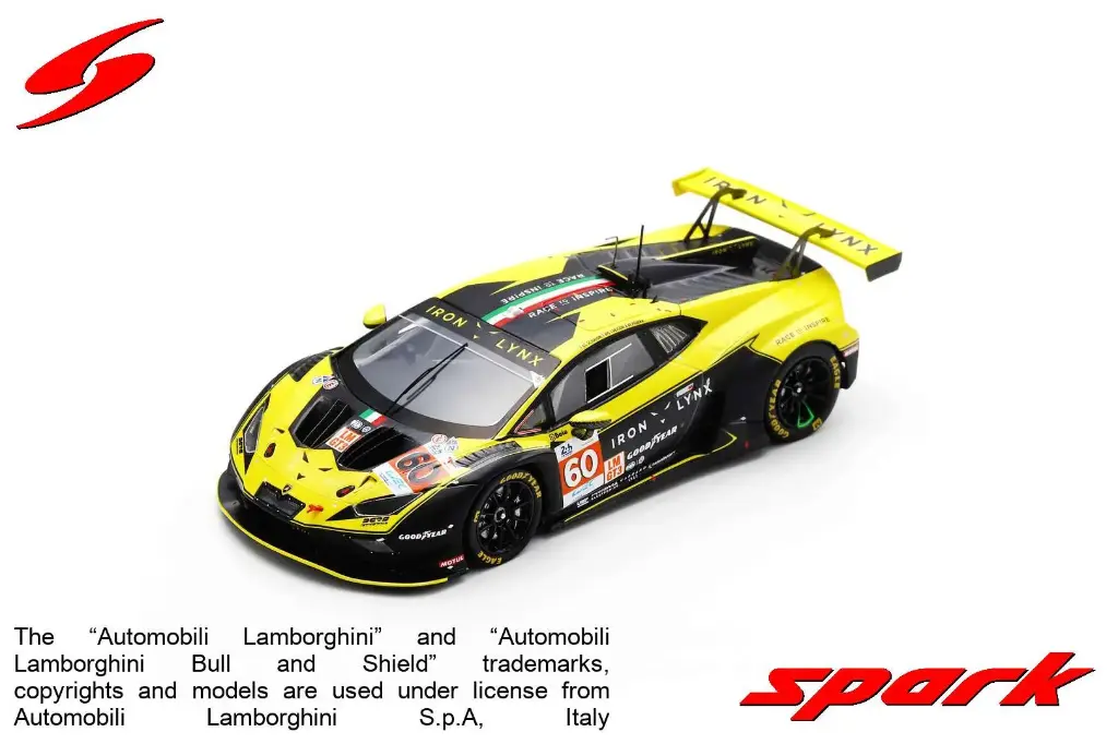 Spark : Lamborghini Huracan GT3 Evo2 │ No.60 IRON LYNX Le Mans 24H 2024 C. Schiavoni - M. Cressoni - F. Perera [1/43]