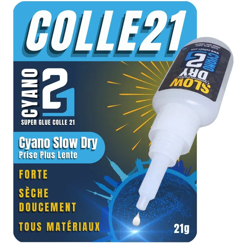 Colle21 : Colle Cyanoacrylate "Slow Dry" (21g)