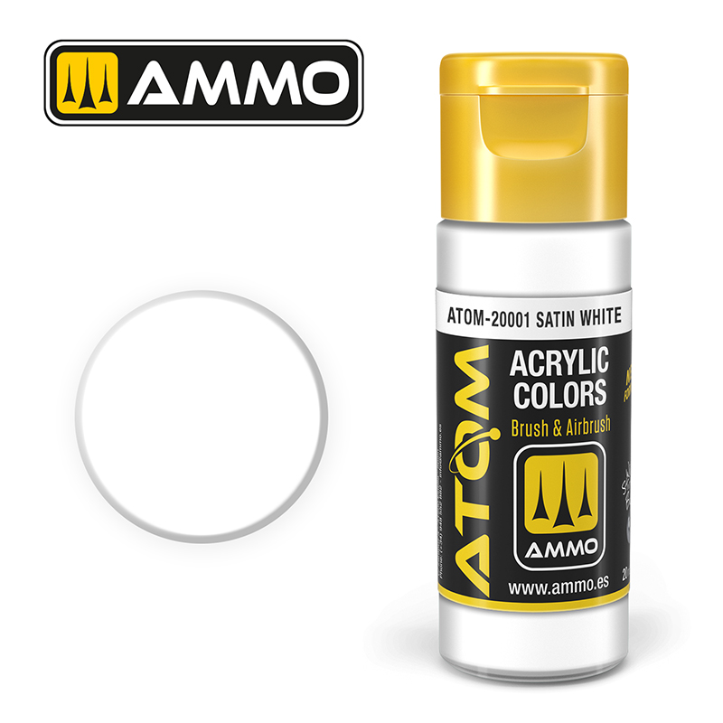 [MIG 20001] Atom : ATOM ACRYLIC COLOR SATIN WHITE 20 ML (3/24) *