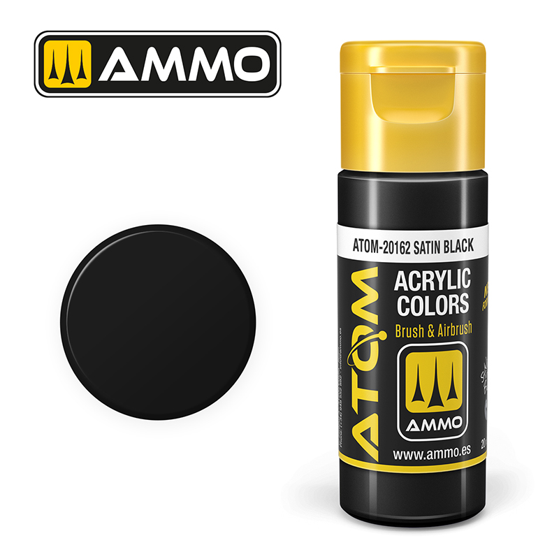 Atom : ATOM ACRYLIC COLOR SATIN BLACK (20ml)