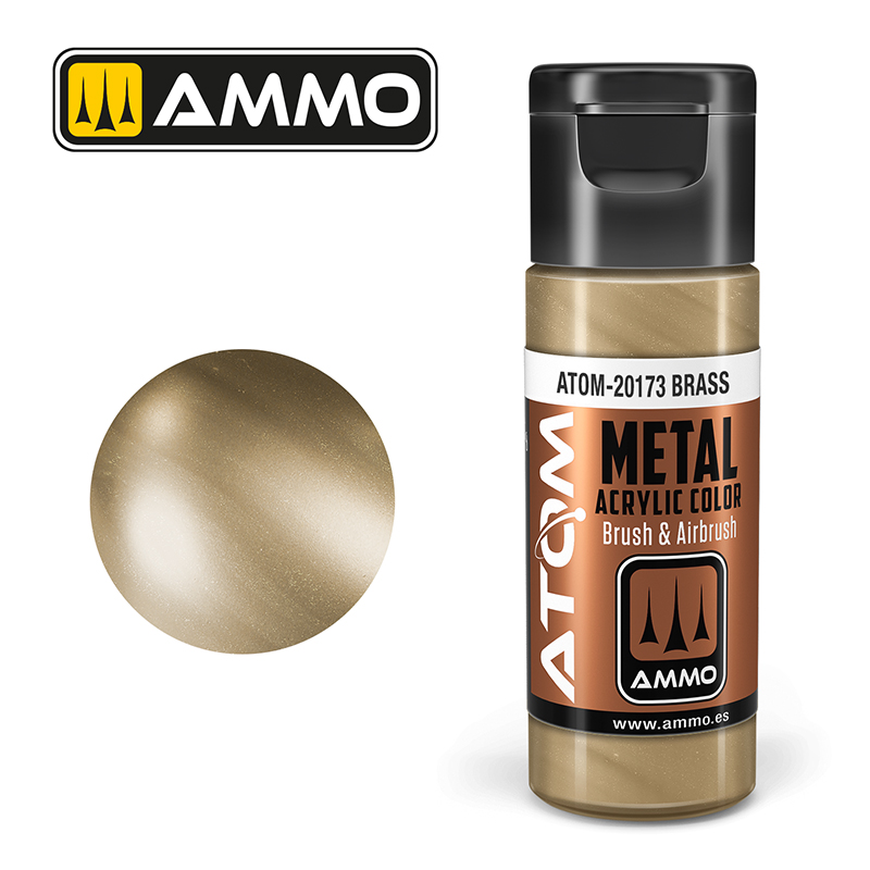 [MIG 20173] Ammo Mig : METALLIC BRASS (20ml) │ Atom Acrylique Paint