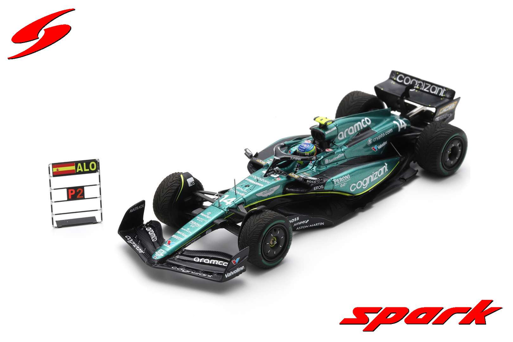 Spark : Aston Martin Cognizant AMR23 │ No.14 Aston Martin Aramco Cognizant F1 Team 2nd Dutch GP 2023 - Fernando Alonso With pit board [1/43] [1/43]