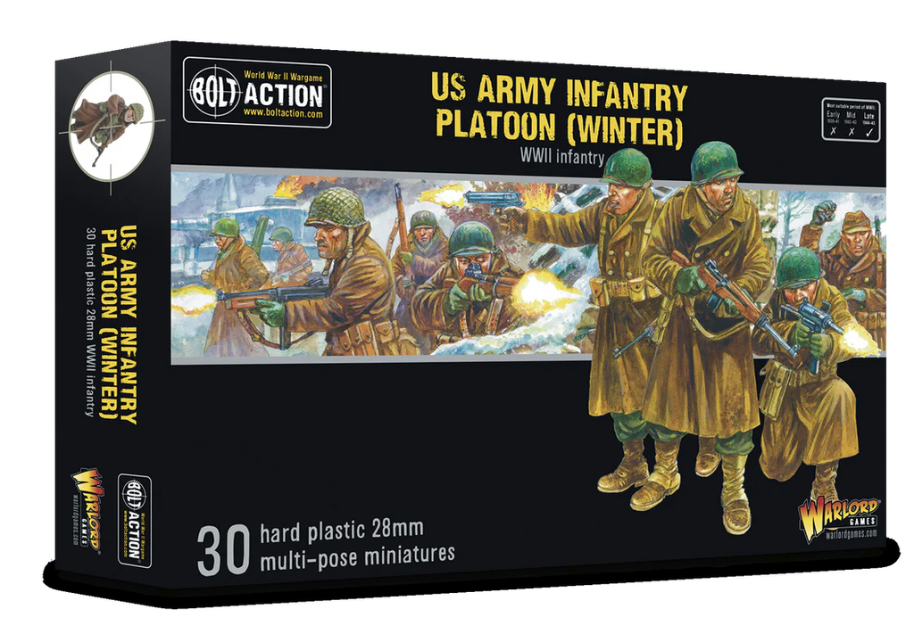 [WLG 402013051] Warlord Games: Bolt Action - US Army Infantry Winter Platoon (30 Plastic Miniatures) │ Ref. 402013051