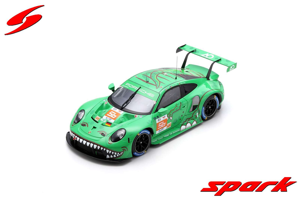 Spark : Porsche 911 RSR - 19 │ No.56 PROJECT 1 - AO Le Mans 24H 2023 PJ Hyett - G. Jeannette - M. Cairoli [1/18]