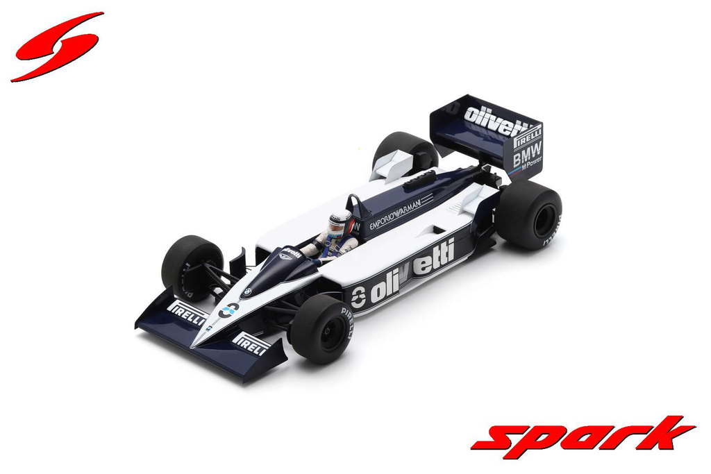 Spark : Brabham BT55 │ No.8 Monaco GP 1986 Elio de Angelis With Acrylic Cover [1/18]