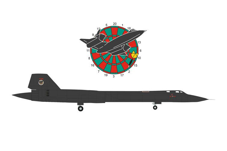 Herpa : Lockheed SR-71B U.S. AF 9th SRW De. 4, RAF F.-Dartboard  [1/200]