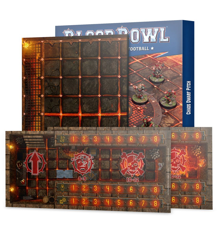 [GAW 202-46] Blood Bowl : Chaos Dward - Double-Sided Pitch and Dugouts │ Warhammer Bloodbowl