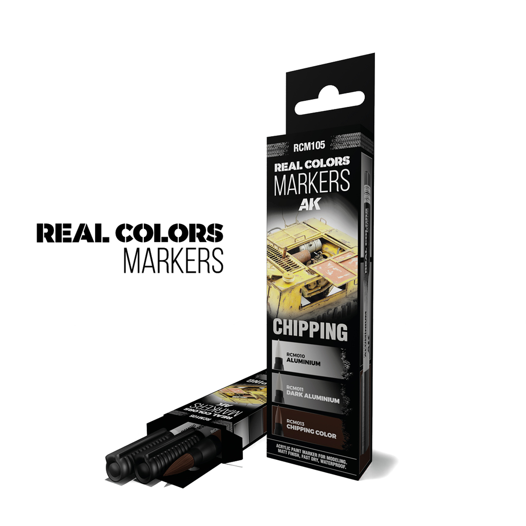 [AK RCM105] AK Interactive: Chipping - RC Markers Acrylverf Stiften Set │ Ref. RCM105