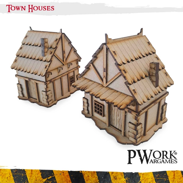 [PWW TS01030MDF] PWork Wargames : Town Houses │ MDF