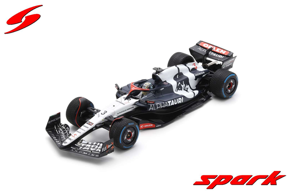 Spark : AlphaTauri AT04 │ No.3 Scuderia AlphaTauri 10th Belgian GP 2023 - Sprint Race With wet tyres Daniel Ricciardo [1/18]