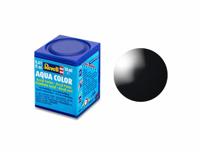 Revell : 07 - Noir Brillant - Ral 9005 (18ml) │ Aqua Color