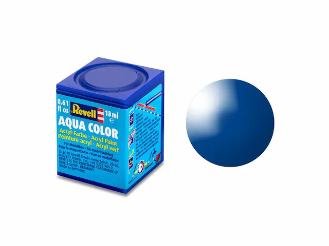 Revell : 052 - Bleu de France Brillant - Ral 5005 (18ml) │ Aqua Color