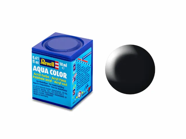 Revell : 302 - Noir Satiné - Ral 9005 (18ml) │ Aqua Color