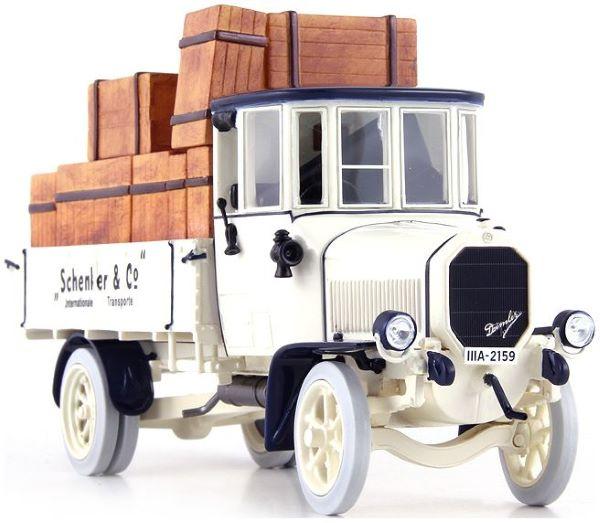 Schuco : Daimler Marienfelde DR4-5 │Schenker Pick-Up Van 1917 blanc avec cargaison [1/43]