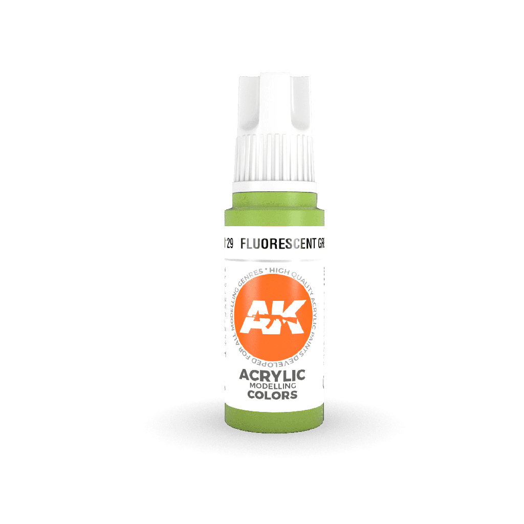 [AK AK11129] Ak : Fluorescent Green 17ml │ 3rd Generation Acrylique