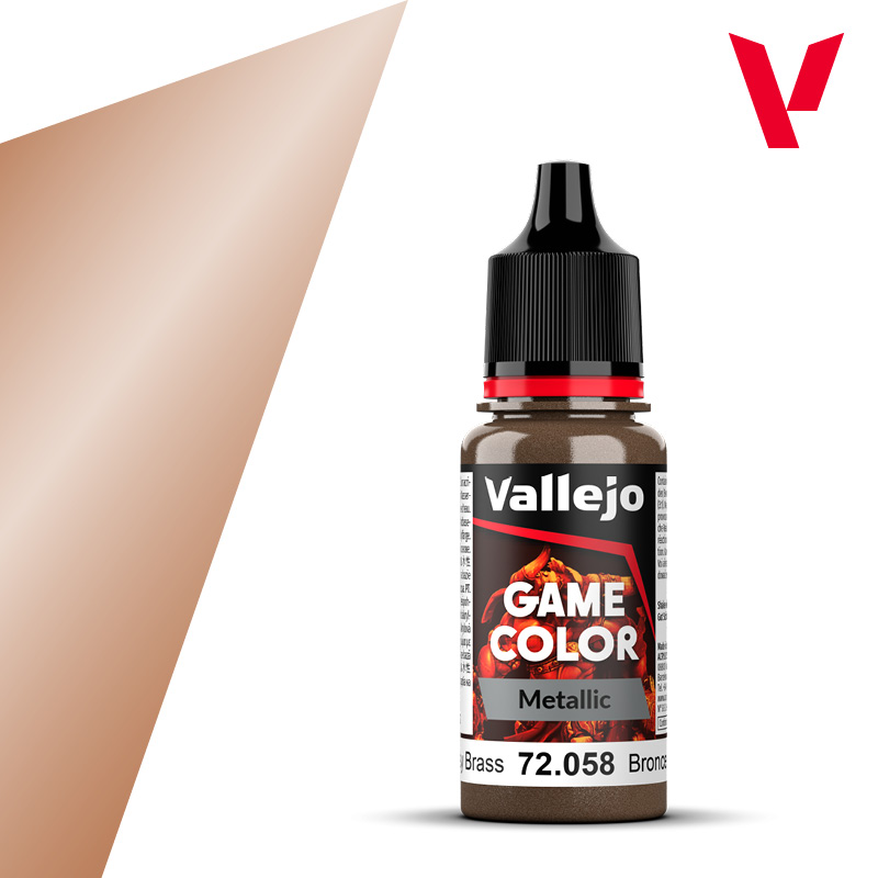 Vallejo : 72058 - Brassy Brass (18ml) │ Game Color - Metal