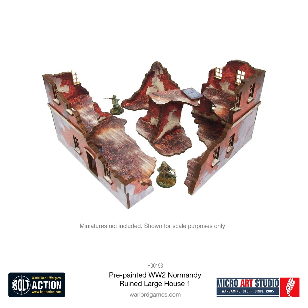 MicroArt Studio : Pre-painted WW2 Normandy Ruined Large House 1