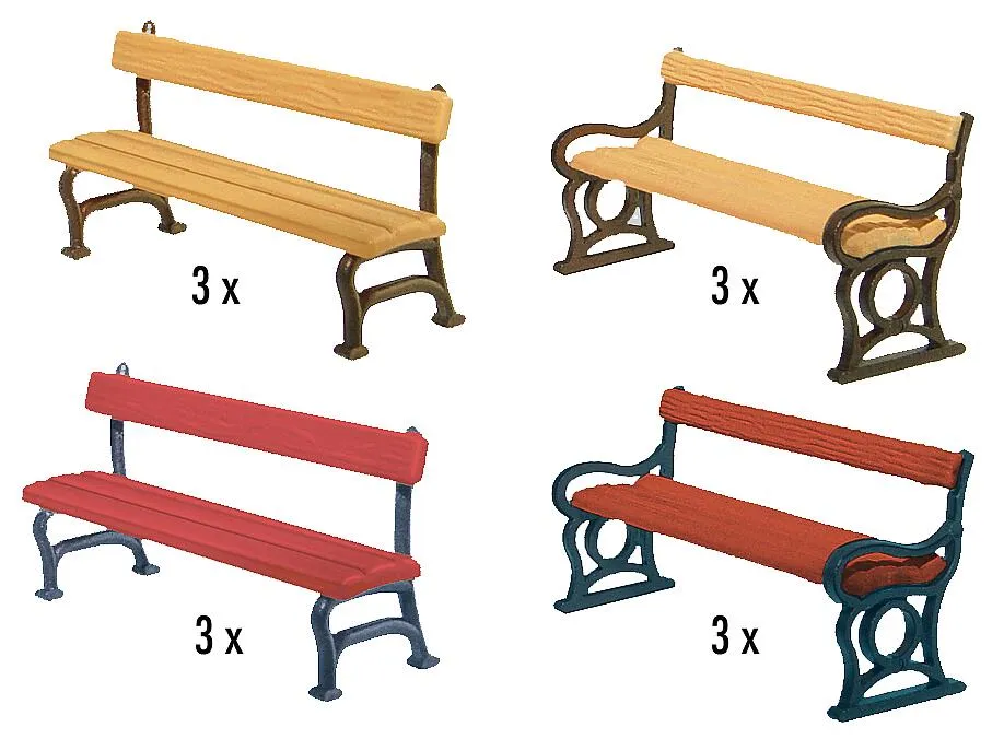 [FAL 180443] Faller : Bancs de parc 12 pièces
