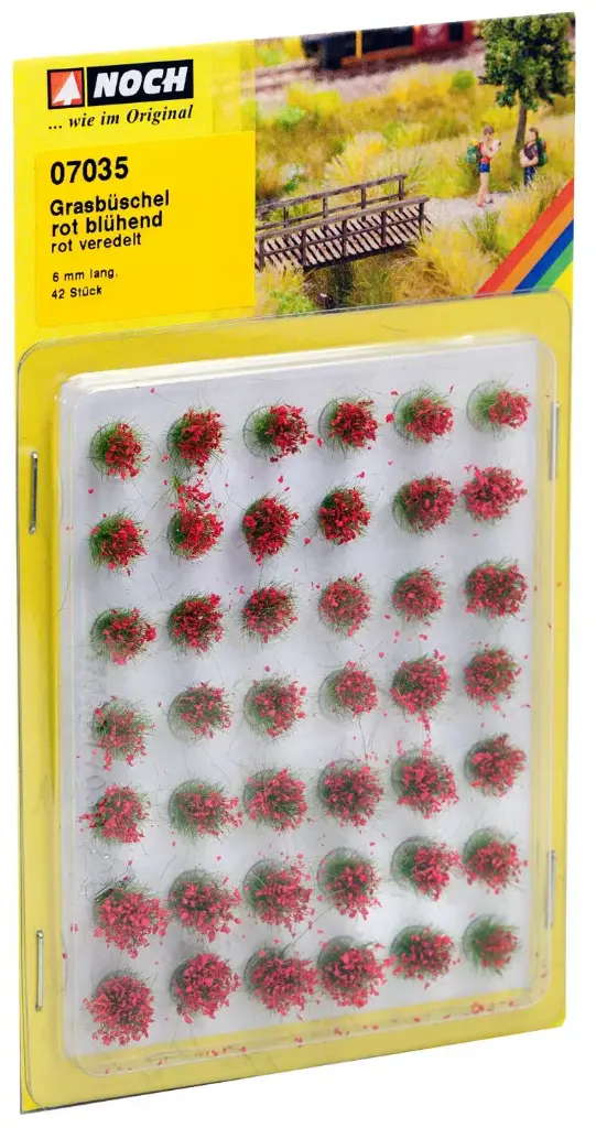 Noch : Touffes d'herbes "fleuries", rouges