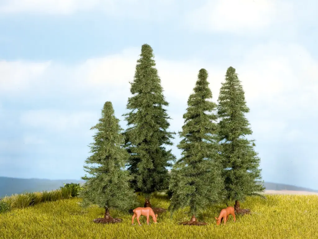 Noch : Sapins, 4 pcs. 80-120mm de haut