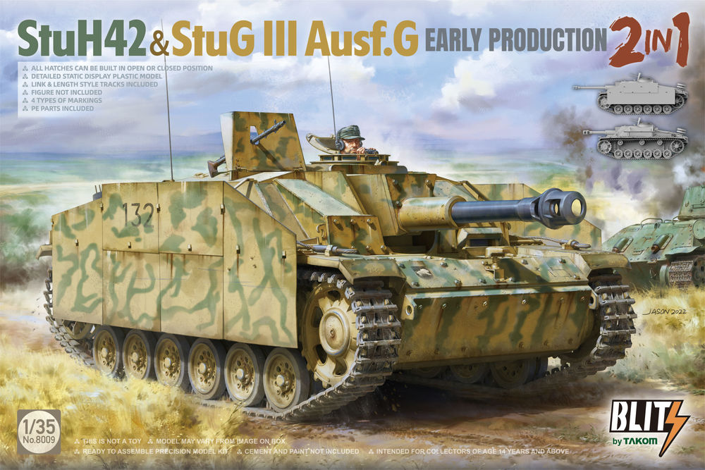 [TAK 8009] Takom : StuH42 & StuG III Ausf.G │ Early Production 2 in 1 (Blitz)