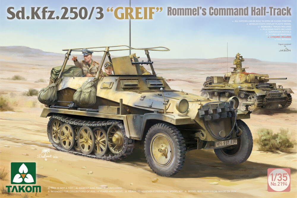 [TAK 2194] Takom : Sd.Kfz.250/3 "GREIF" - Semi-Chenillé de Commandement de Rommel (1/35) │ Ref. 2194