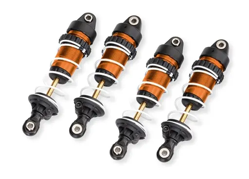 [TAX 10765-ORNG] Traxxas :  Shocks, GTR long, orange-anodized, PTFE-coated bodies with TiN shafts (assembled with springs) (4)