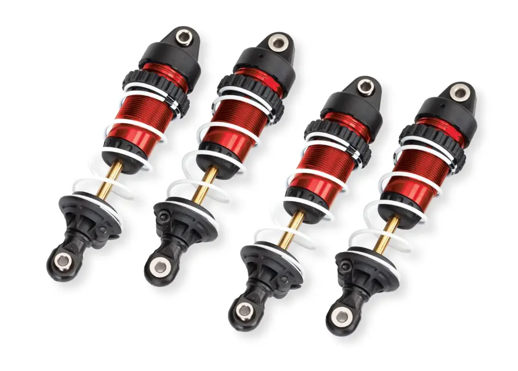 [TAX 10765-RED] Traxxas : Shocks, GTR long, red-anodized, PTFE-coated bodies with TiN shafts (assembled with springs) (4pcs) [TRX10765-RED]