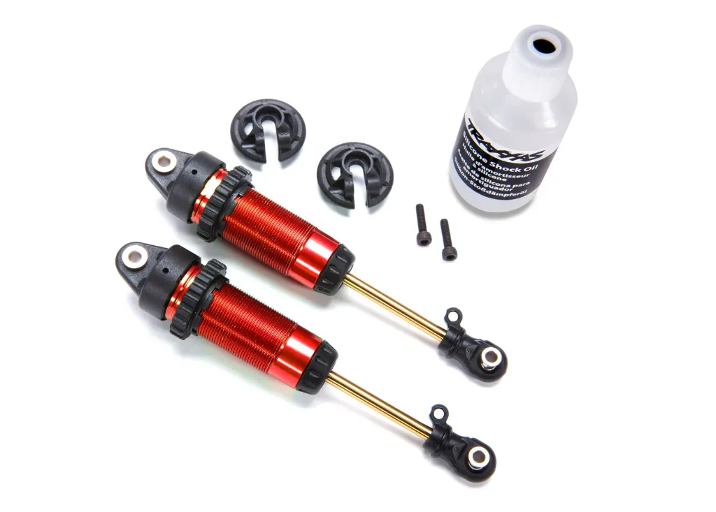 [TAX 7462-RED] Traxxas :  Shocks, GTR xx-long red-anodized, PTFE-coated bodies with TiN shafts (fully assembled, without springs) (2)