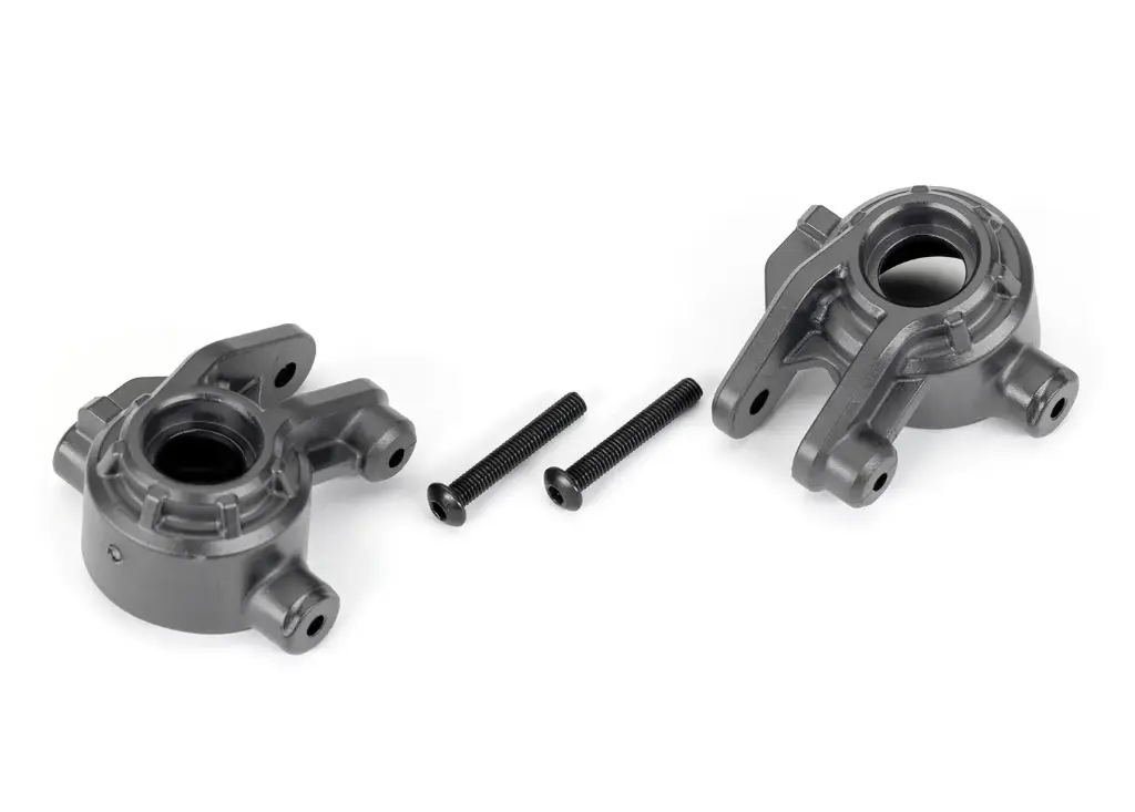 Traxxas :  Steering blocks, extreme heavy duty, gray (left & right)/ 3x20mm BCS (2) (for use with #9080 upgrade kit)