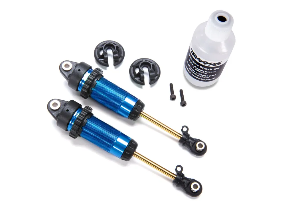 [TAX 7462] Traxxas : Amortisseurs GTR XX-Long Shocks Anodisé Bleu (2pcs) [TRX7462]
